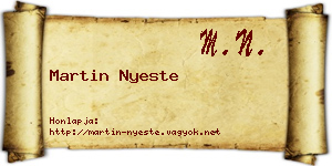 Martin Nyeste névjegykártya